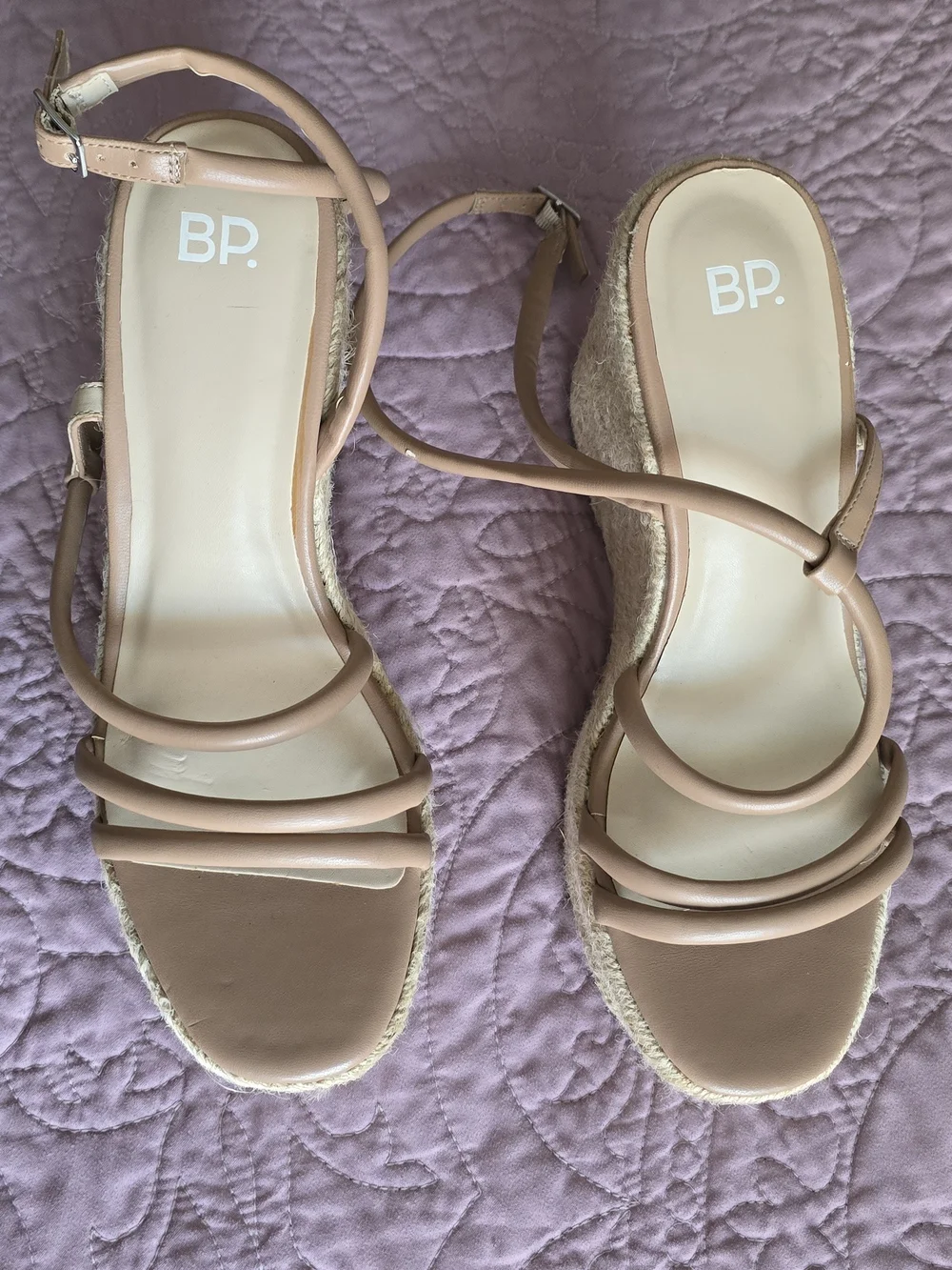 bp Women's Nude Strappy Espadrille Sandals